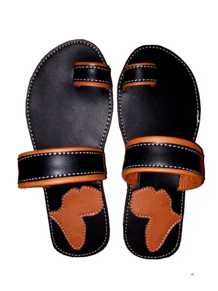 Africa Leather Sandals - Brown
