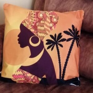 Sunset African print pillow
