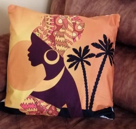 Sunset African print pillow