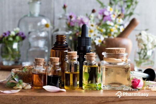 A collection of essential oils