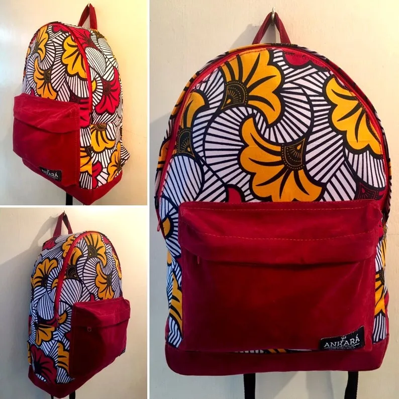 African fabric backpacks