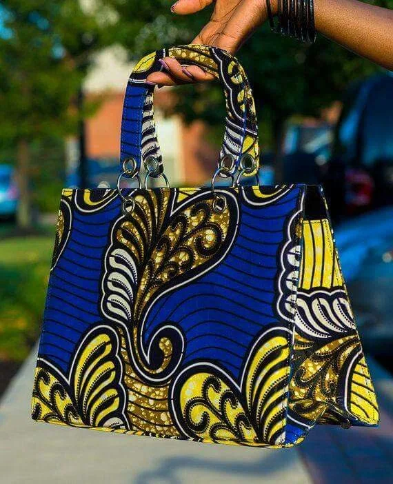 Blue African print Bag