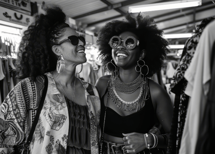 Two women shopping